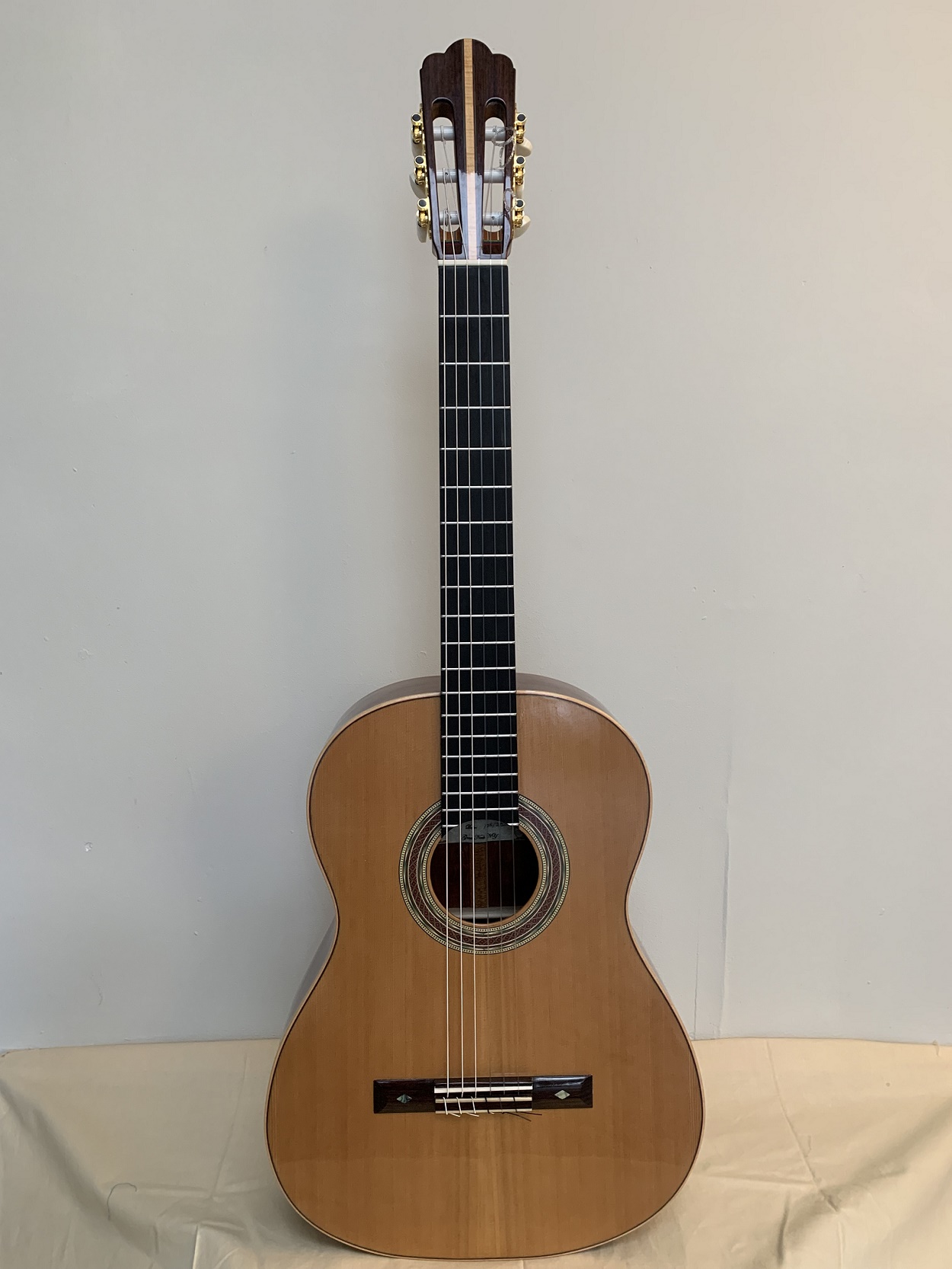 A concert classical guitar build with Cedar and Bubinga back and sides Torres and Romanillos
